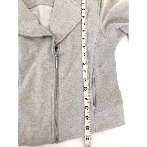 H by HALSTON Gray French Terry‎ Long Sleeve Motorcycle Zipper Jacket Size 14 - Picture 4 of 10